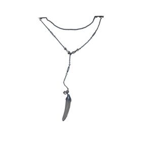 Zara Long 2 Piece Horn Necklace Silver New with Tags